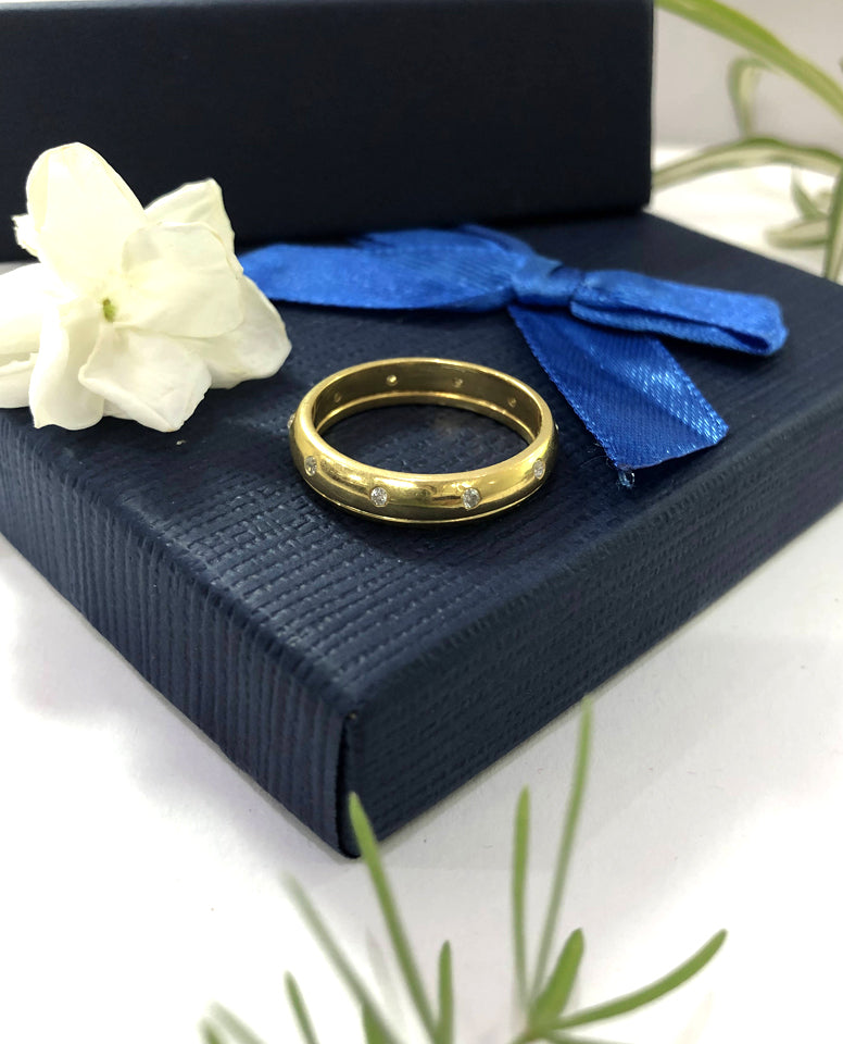 925 Silver Band, Gold Plated Ring, Unisex Band, Unisex Ring