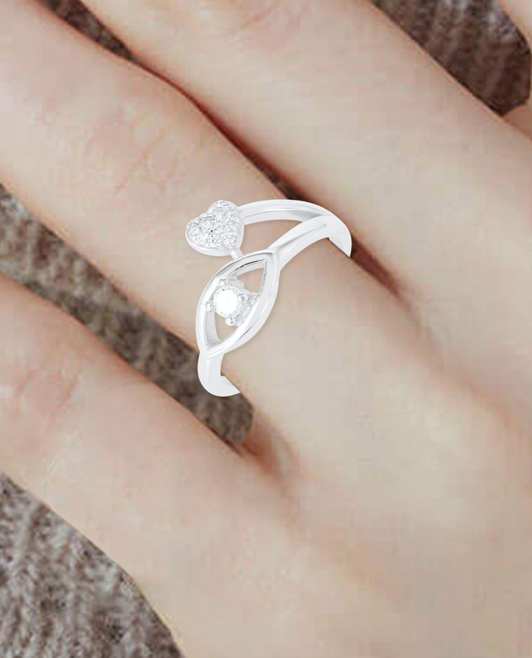 A Unique Design Ring For Her, Made in 925 Sterling Silver With High Quality Rhodium Finish