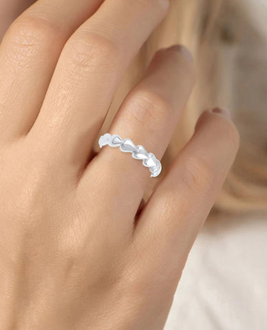 An Endless Heart Style Ring, A 925 Sterling Silver Ring for Her with on Every Occasion