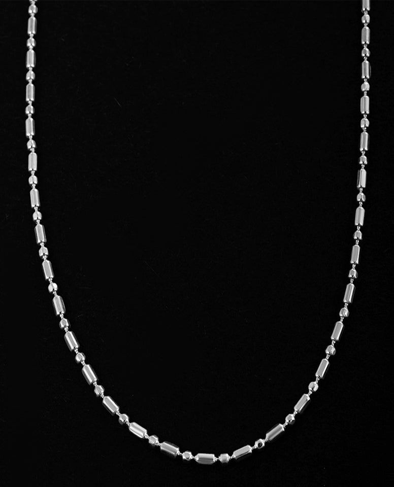 Ultra Shine High Quality Rhodium Finish Authentic 925 Sterling Silver Pipe Ball Chain For Women