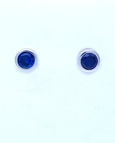 Handmade Studs in Royal Blue Color With Bezel Set