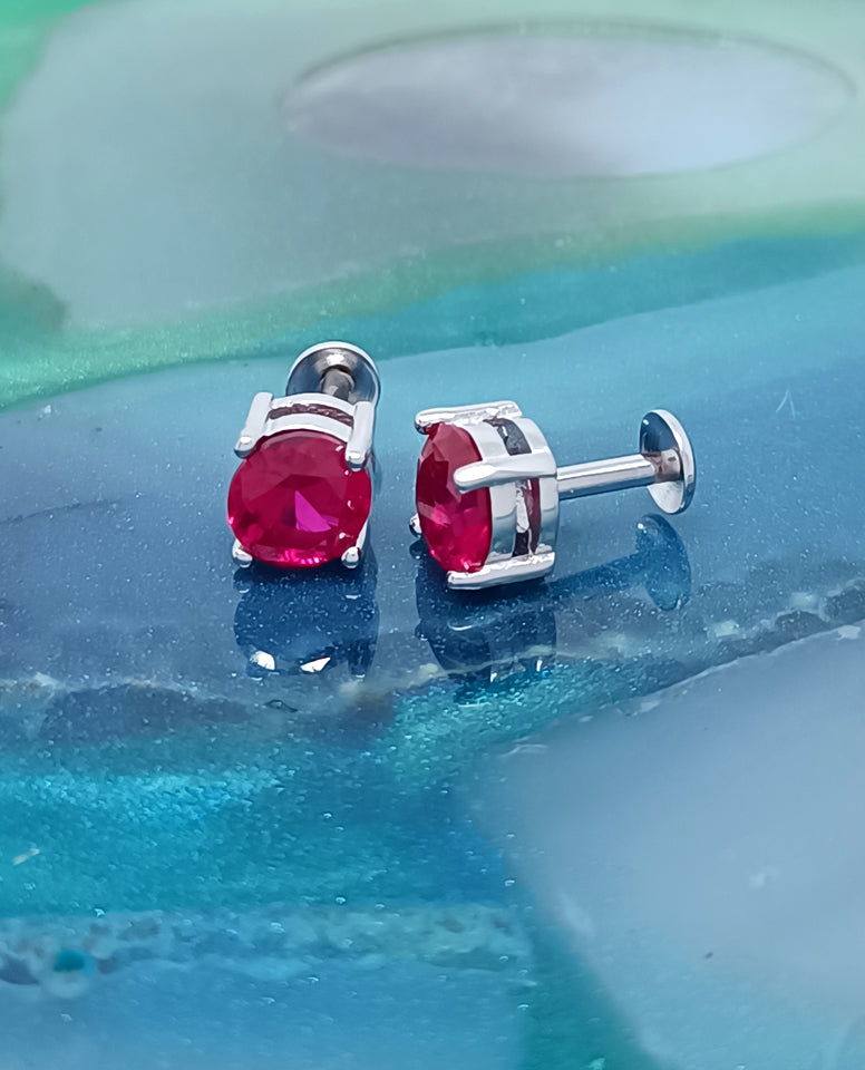 Tiny and Cute Blue Stone Prong Set Studs