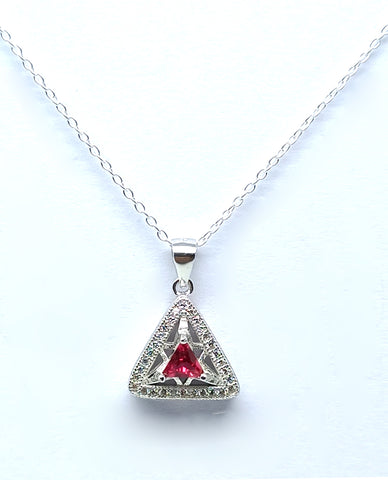 A Charming and Sophisticated, Stylish Triangle Design Necklace for Her in 925 Sterling Silver