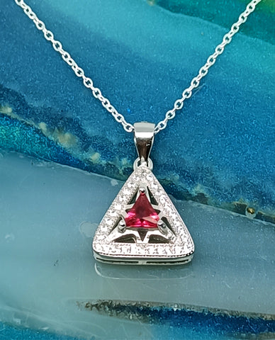 A Charming and Sophisticated, Stylish Triangle Design Necklace for Her in 925 Sterling Silver