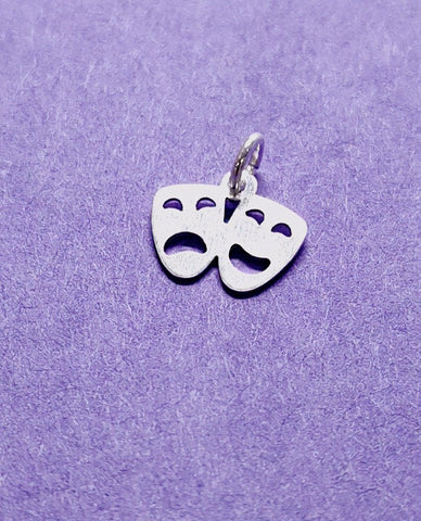 Dramatic Mask Charm in 925 Sterling Silver