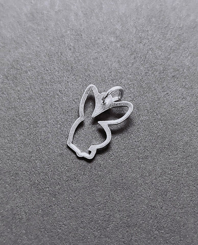 Pretty and Cute Rabbit Design Charm in 925 Sterling Silver
