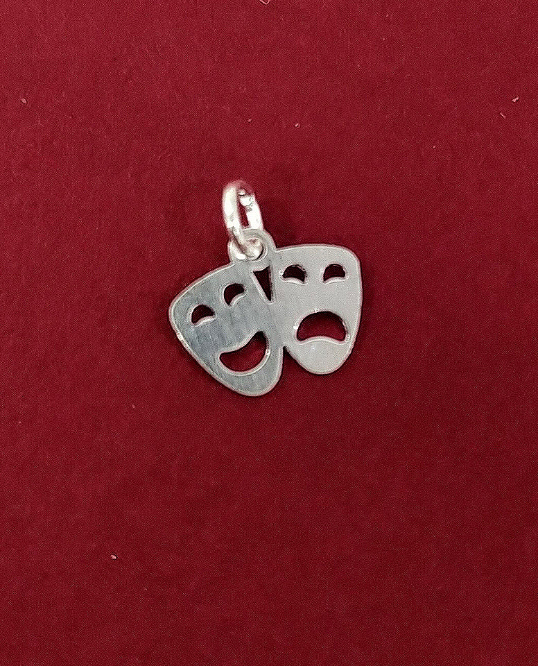 Dramatic Mask Charm in 925 Sterling Silver