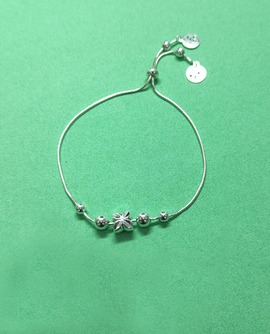 Beads Bracelet With Snake Chain Slide Clasp