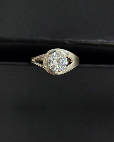 Single Stone Ring, 925 Sterling Silver Ring, Zircon Stone Ring, Silver Ring For Women