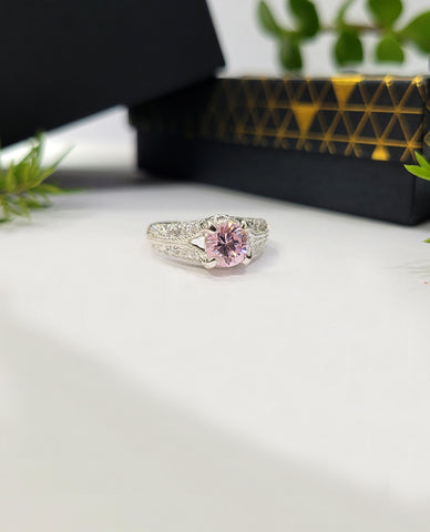 A Classy Ring With Ultra-shiny Center Pink Stone