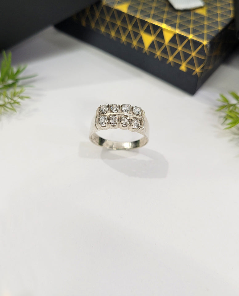 A Ring Ultra Shiny CZ Stones Made of 925 Sterling Silver