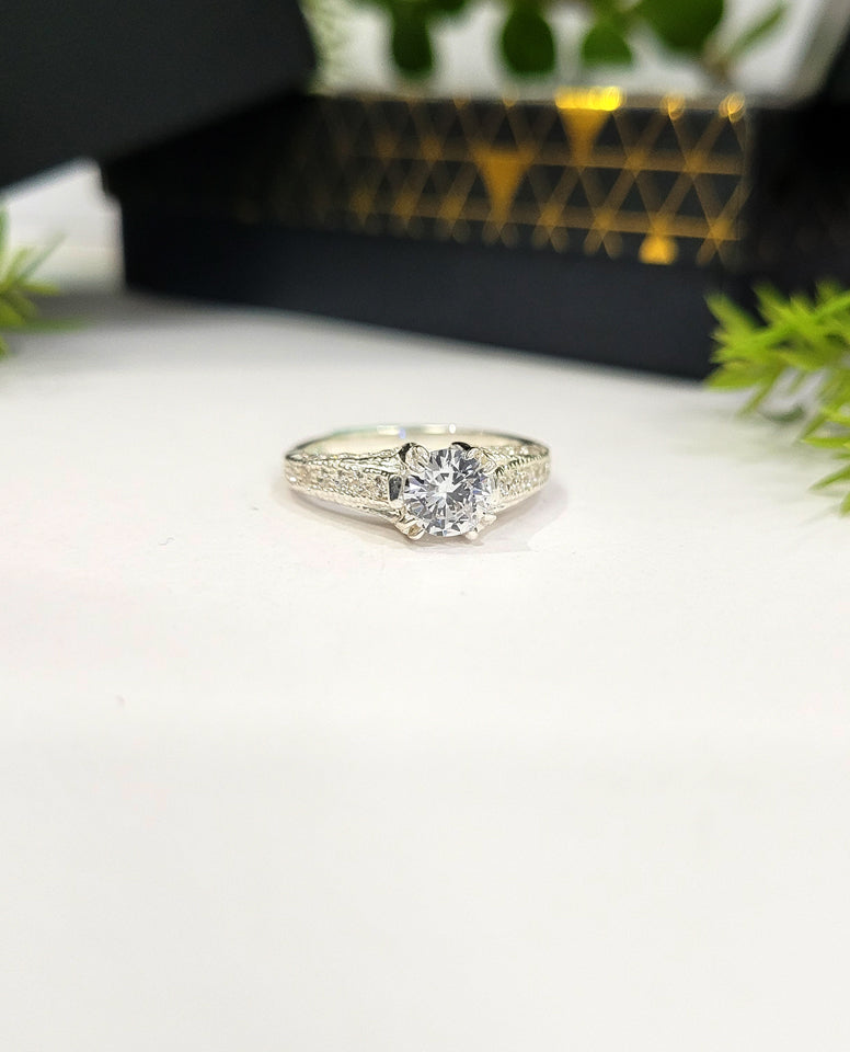 A Very Pretty Design Ring, 925 Sterling Silver Ring, Zircon Ring