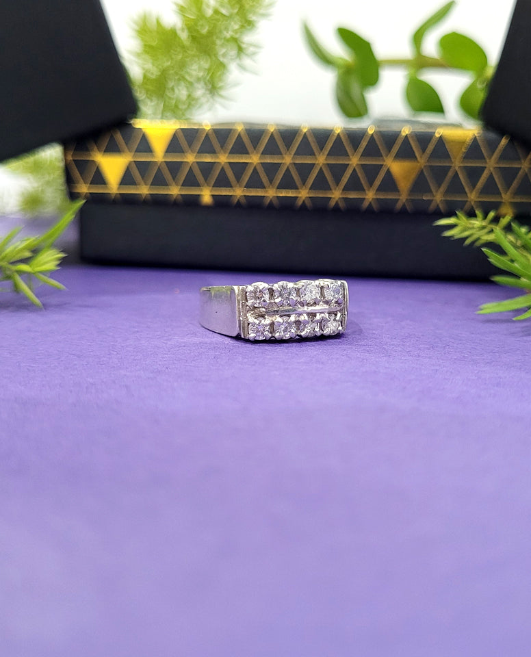 A Ring Ultra Shiny CZ Stones Made of 925 Sterling Silver