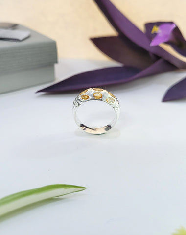 925 Sterling Silver Ring, Citrine Gemstone Ring, Sagittarius Birthstone Ring