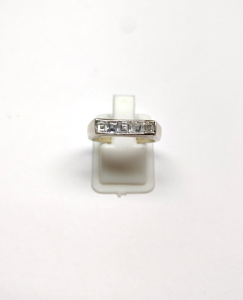 Square Zircon Stones Ring With Stylish Square Cut Stones & Unique Design