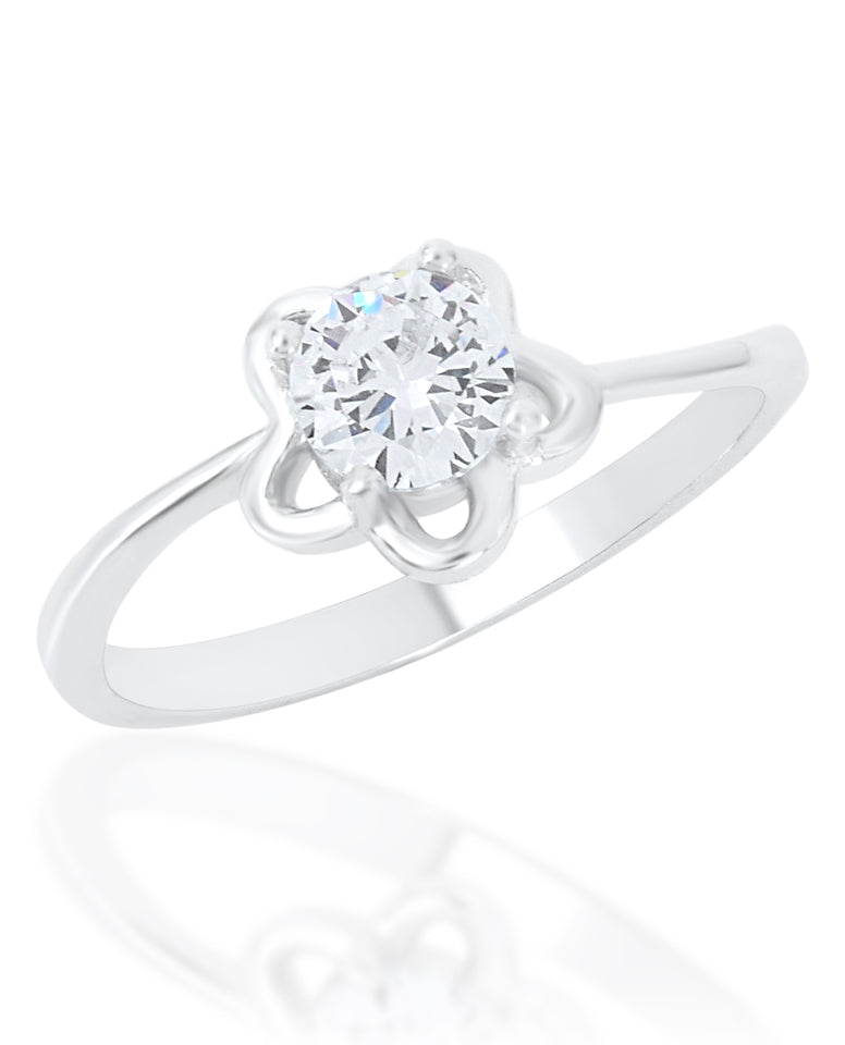Stylish Flower Shape Ring in Authentic 925 Sterling Silver Designed with Love for Her