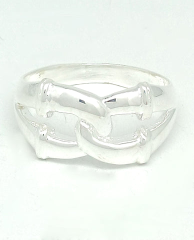 Interlocked Shape Design Ring Crafted in Authentic 925 Sterling Silver