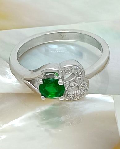 Stylish Ring For Her, 925 Sterling Silver Ring, Green Stone Ring, Rings For Her