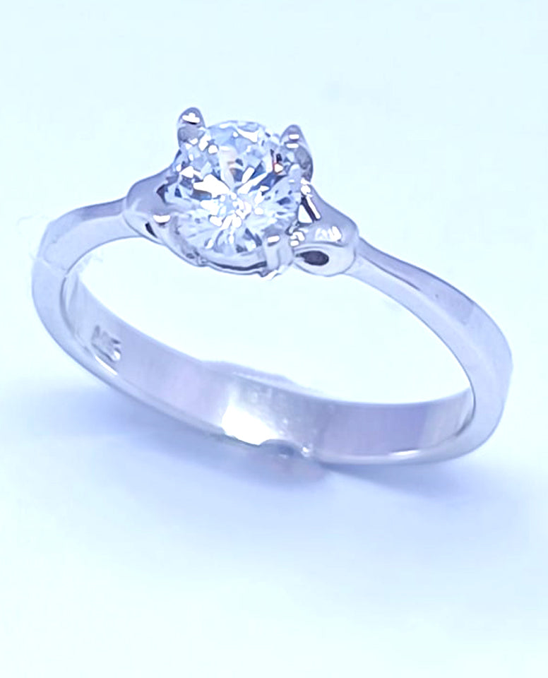 Authentic 925 Sterling Silver Rhodium Plated High Polish Finish Ring