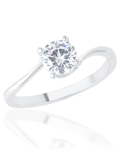 Beautiful Solitaire Ring for Her crafted in Authentic 925 Sterling Silver with A Pretty CZ Stone