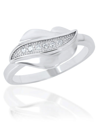 Stylish Leaf Design Ring with 925 Sterling Silver, A Gift for Her on Every Occasion