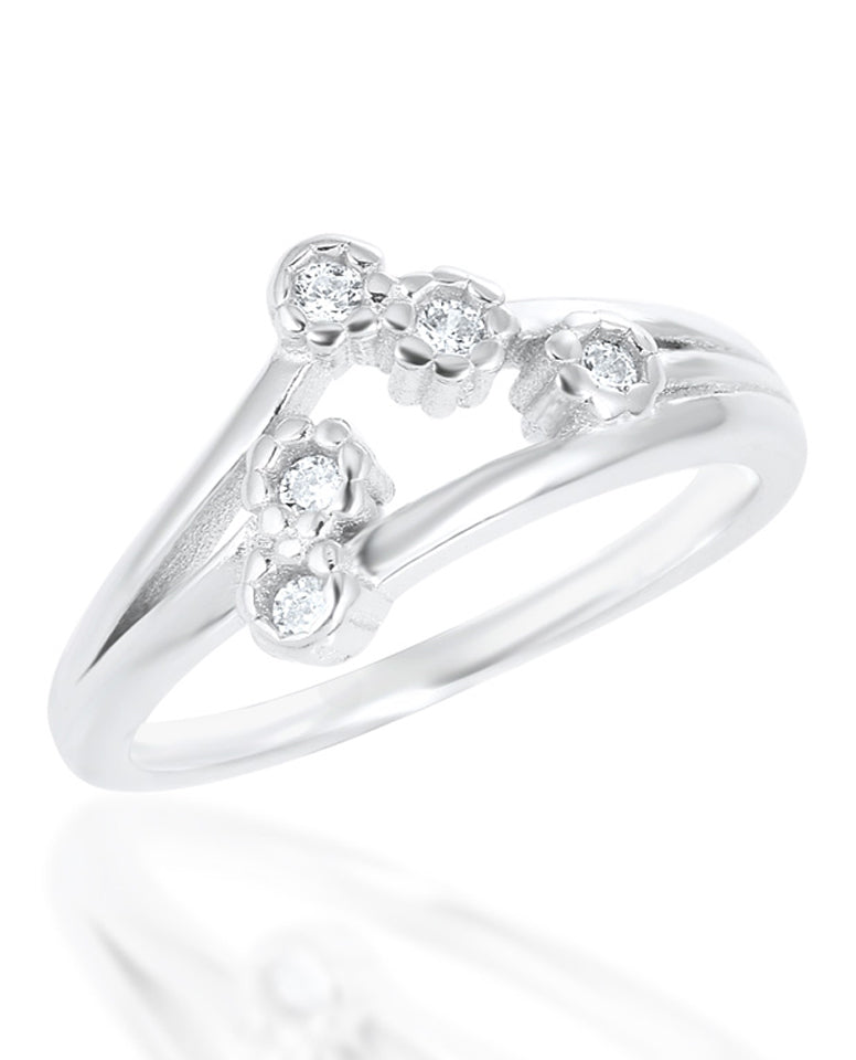 Charming and Sophisticated Ring in 925 Sterling Silver with Rhodium Finish for Everyday