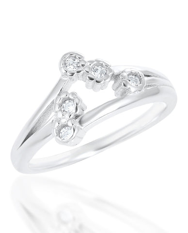 Charming and Sophisticated Ring in 925 Sterling Silver with Rhodium Finish for Everyday