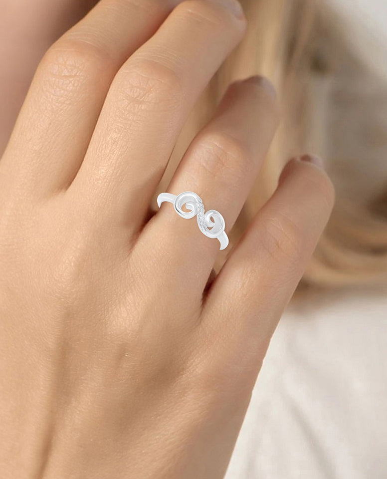Beautiful Infinity Shape Ring with Super Shiny CZ Stone, Best Ring for Her