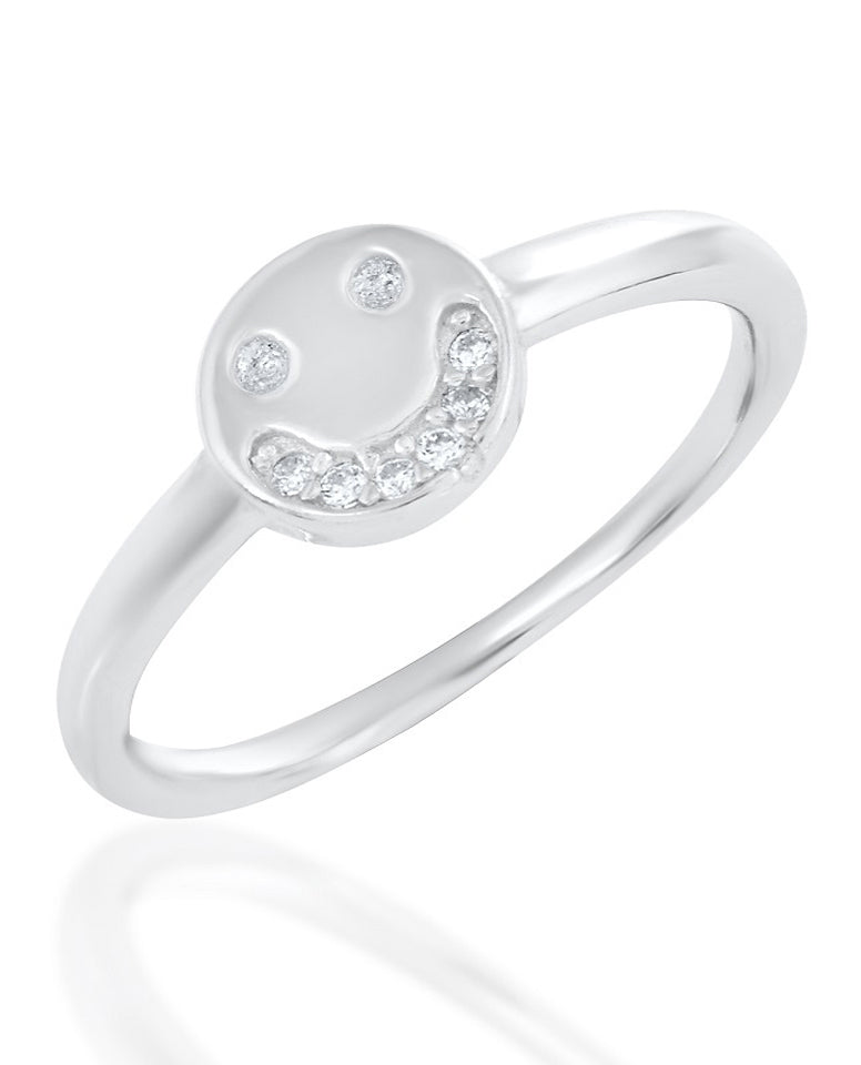 A Cute Design Ring for Trendy Girls in 925 Sterling Silver with Beautiful Cubic Zircon Stones