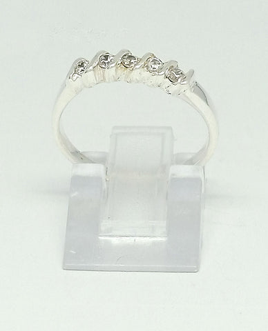 Trendy Half Eternity Band Style CZ Stone Ring with 925 Sterling Silver for Her