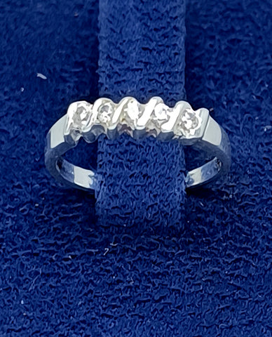 Trendy Half Eternity Band Style CZ Stone Ring with 925 Sterling Silver for Her