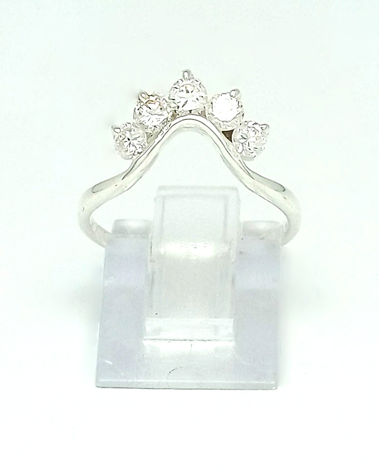 A Crown Shape Women Ring in Authentic 925 Sterling Silver for Her