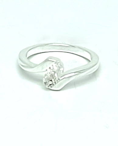 Simple, Elegant, and Gorgeous Three Stone Ring in 925 Sterling Silver Materials for Her