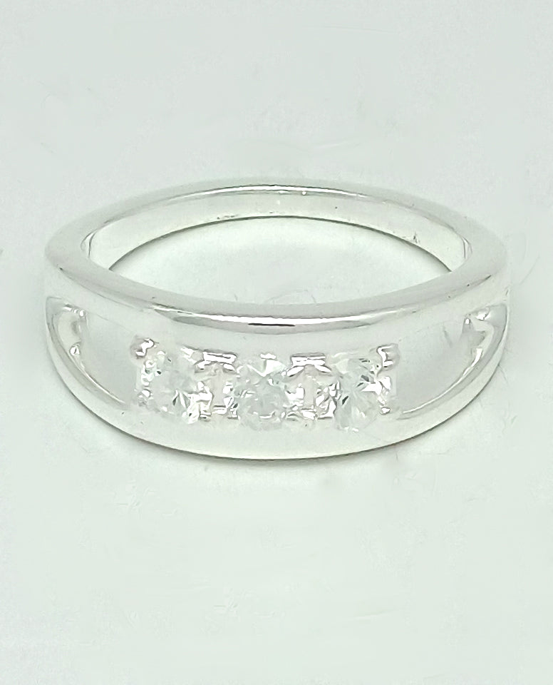 A Trendy Design Ring for Trendy Girls in 925 Sterling Silver with Beautiful Cubic Zircon Stones