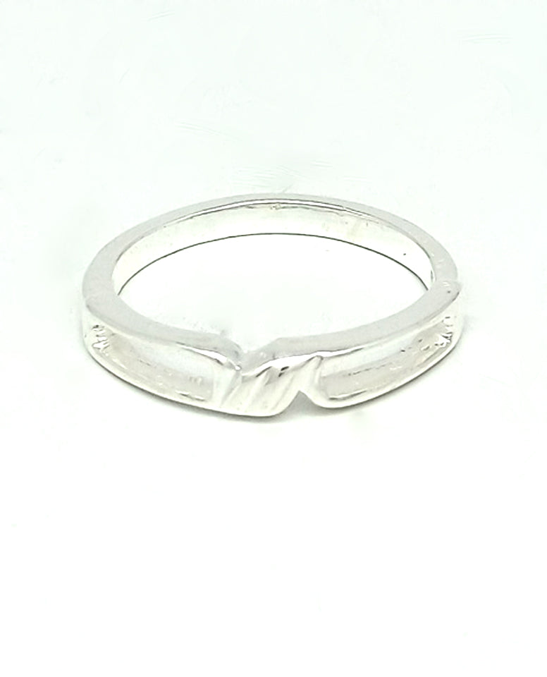 A Simple but Unique Design Ring with 925 Sterling Silver with Rhodium Polish