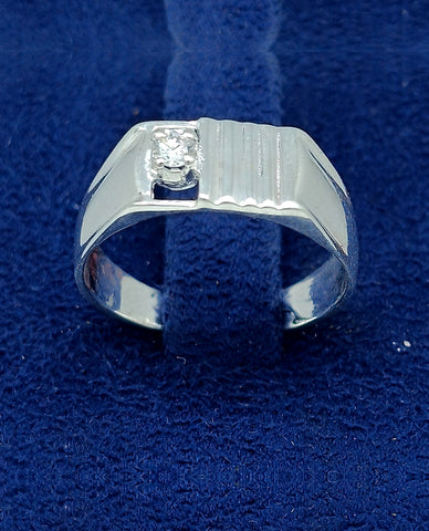 A Single Stone Stylish & Beautiful Band with Single CZ Stone in Authentic 925 Sterling Silver