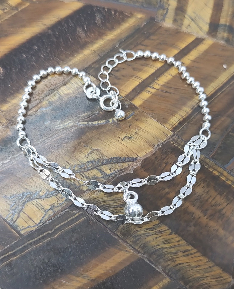 A Ball Chain Bracelet Crafted in 925 Sterling Silver With Sprinring Clasp And Adjustable Chain