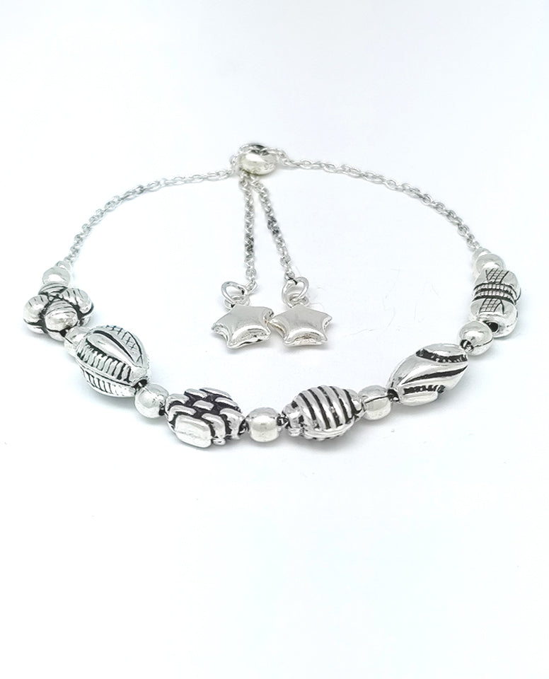 Adjustable Cable Chain 925 Sterling Silver Bracelets With Captivating Beads