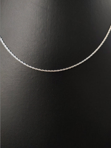 A Classy 925 Sterling Silver Rope Chain With Spring-ring Clasp For Women