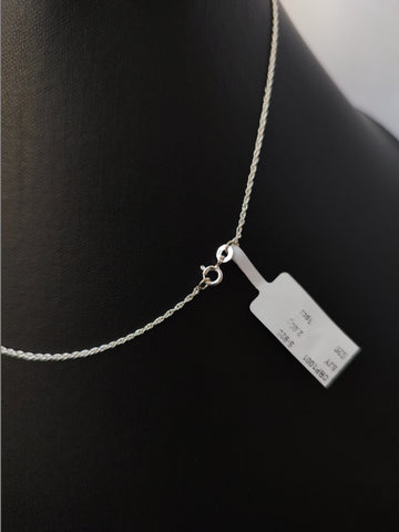 A Classy 925 Sterling Silver Rope Chain With Spring-ring Clasp For Women