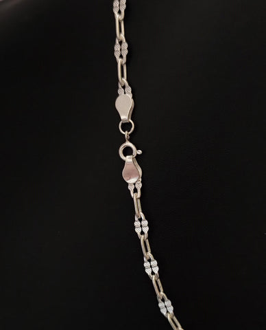 Textured Blade Chain Finely Made in Authentic 925 Sterling Silver