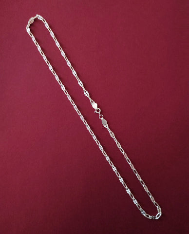 Textured Blade Chain Finely Made in Authentic 925 Sterling Silver