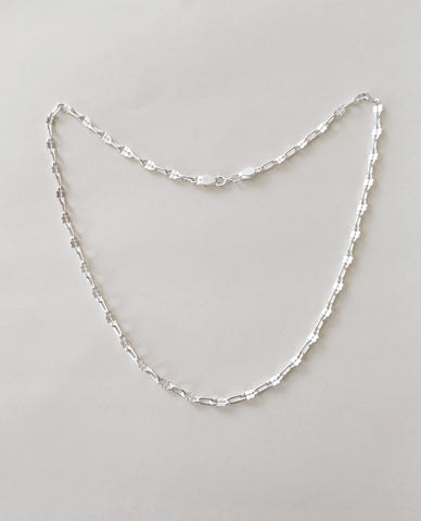 Textured Blade Chain Finely Made in Authentic 925 Sterling Silver