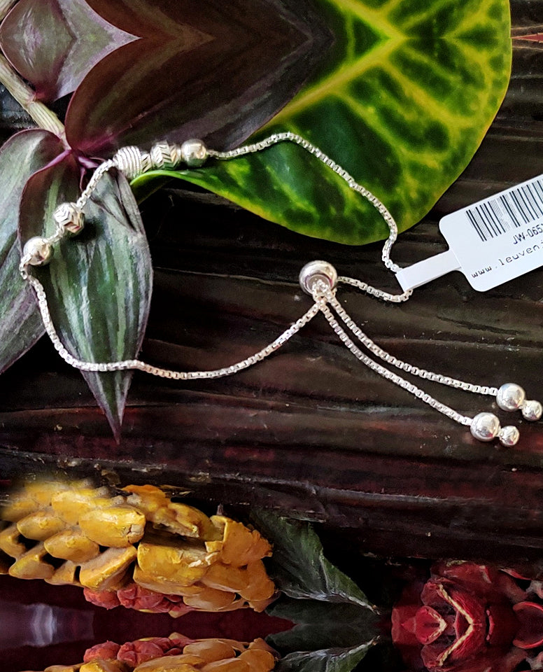 Timeless and Versatile Beads Bracelet made in 925 Sterling Silver with Adjustable Box chain