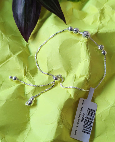 Timeless and Versatile Beads Bracelet made in 925 Sterling Silver with Adjustable Box chain