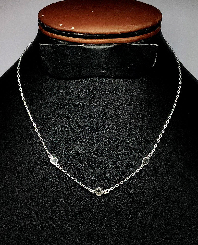 A Dainty And Classy 925 Sterling Silver Rope Necklace With Spring-ring Clasp