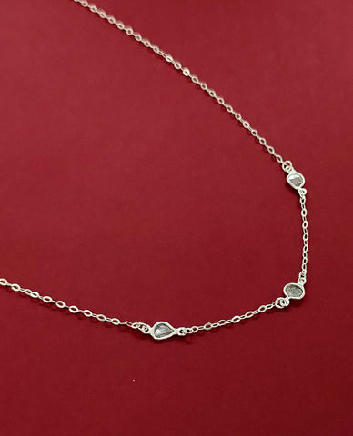 A Dainty And Classy 925 Sterling Silver Rope Necklace With Spring-ring Clasp