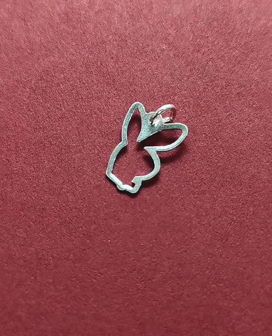 Pretty and Cute Rabbit Design Charm in 925 Sterling Silver