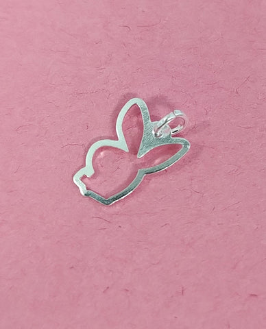 Pretty and Cute Rabbit Design Charm in 925 Sterling Silver