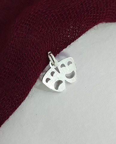 Dramatic Mask Charm in 925 Sterling Silver